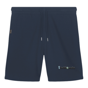 Navy farbende Shorts mit dem UnMondo Logo an der Seite.